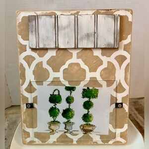 Handcrafted Wood Photo Frame for 5x7 photo - Beige and White